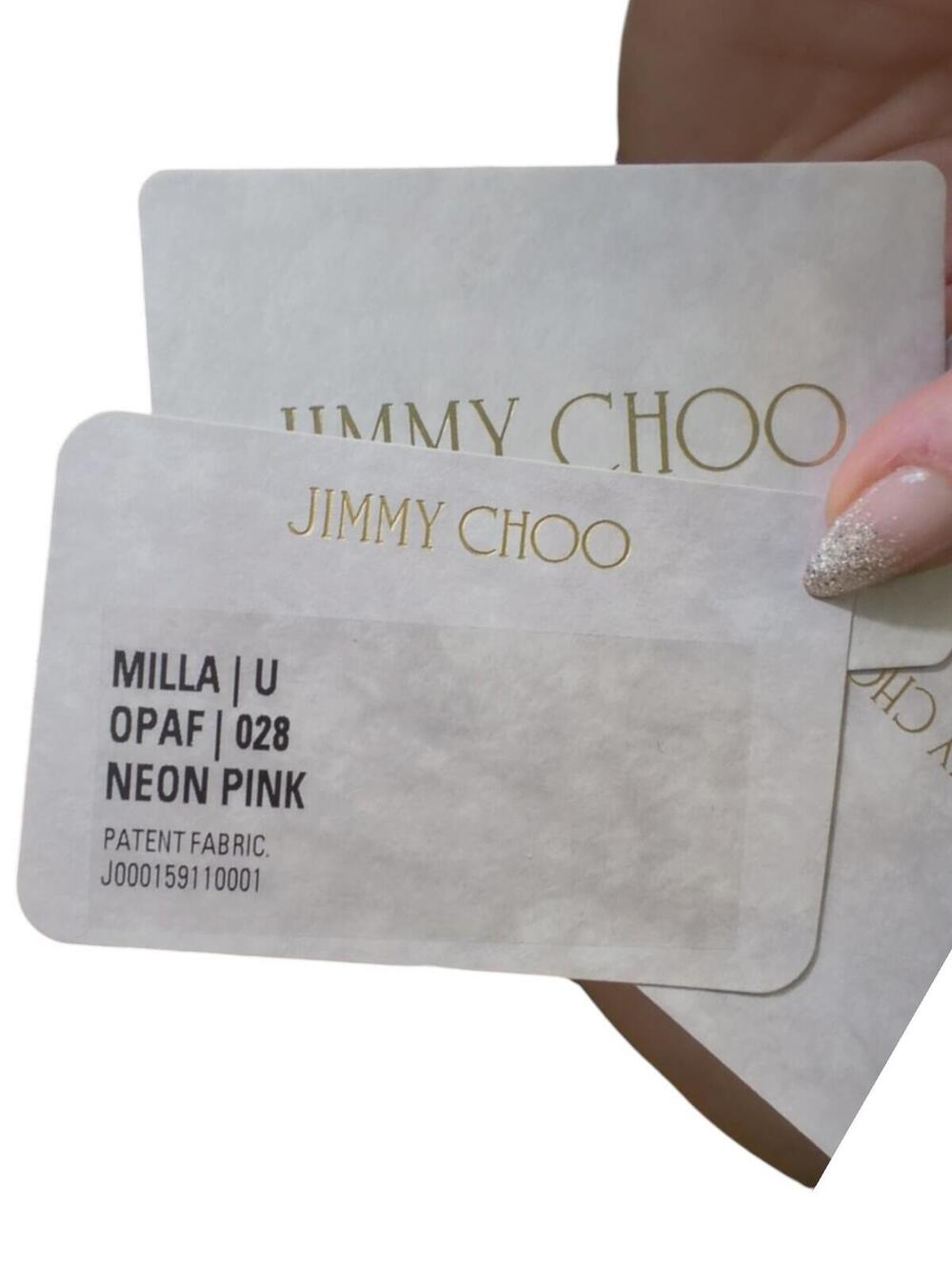Jimmy Choo Milla Neon Pink Patent Leather Clutch with Chain Strap - Picture 5 of 15